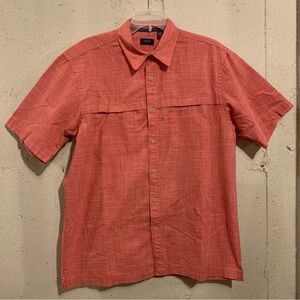 Casual Button Up Shirt Short Sleeve Shirt Arrow Size Medium Coral Collared